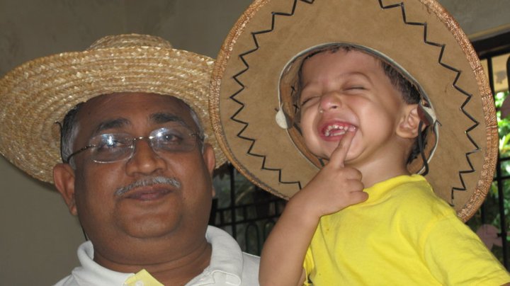 Neena’s father with her son.