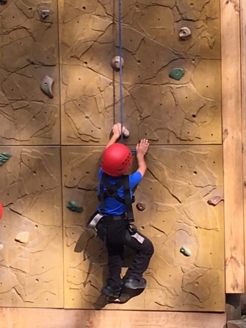 Arshaan rock climbing for the first time