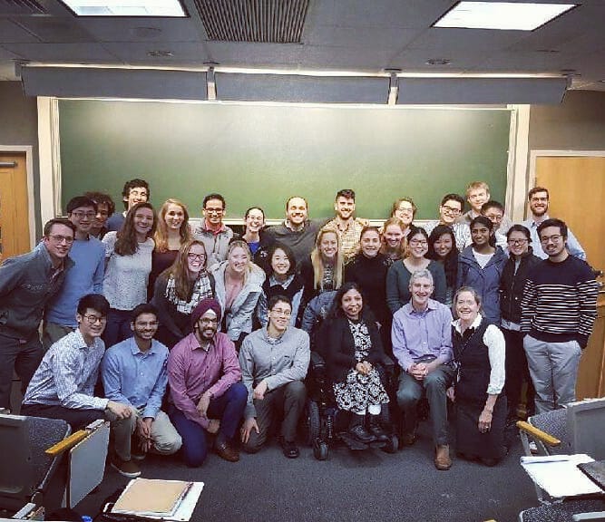 Bottom R-L: Dr. Mary L. Bouxsein, Dr. Marc Wein, & Neena Nizar, along with students of the first year musculoskeletal course, Harvard Medical School.